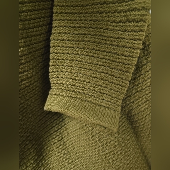 Size Small Green Long Sleeve Ribbed Knit Button Down Cardigan With Pockets - Picture 9 of 10